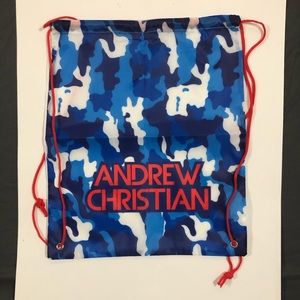 Andrew Christian Camouflage Blue, Red Drawstring Bag Backpack